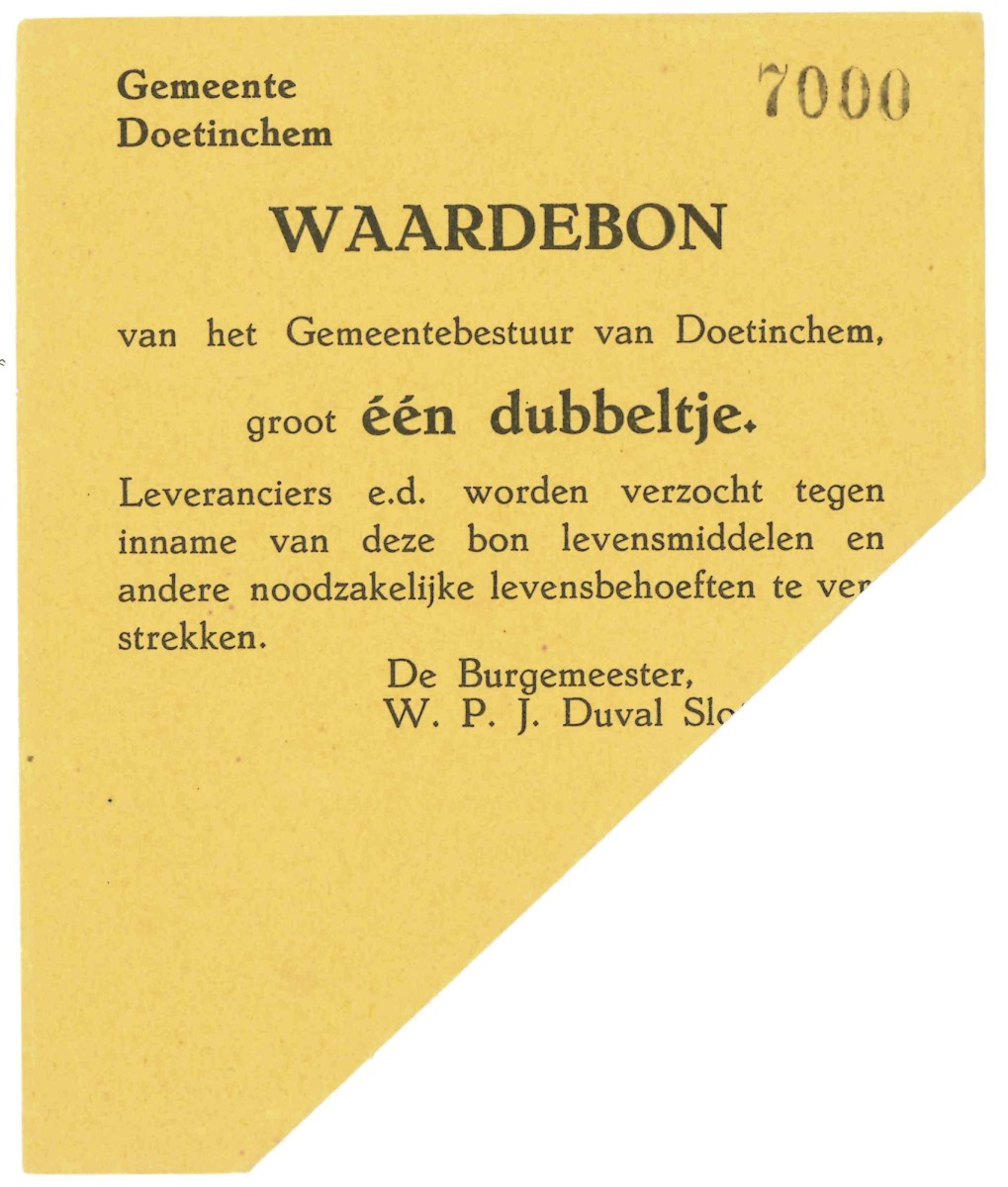 Nederland. 10 cent. Waardebon. Type 1940. Type Doetinchem. - UNC.
