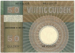 Nederland. 50 gulden. Bankbiljet. Type 1929. Type Minerva. - Zeer Fraai -.