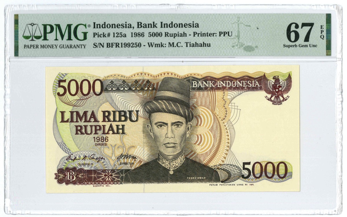 Indonesia. 5000 rupiah. Banknote. Type 1986. - UNC.
