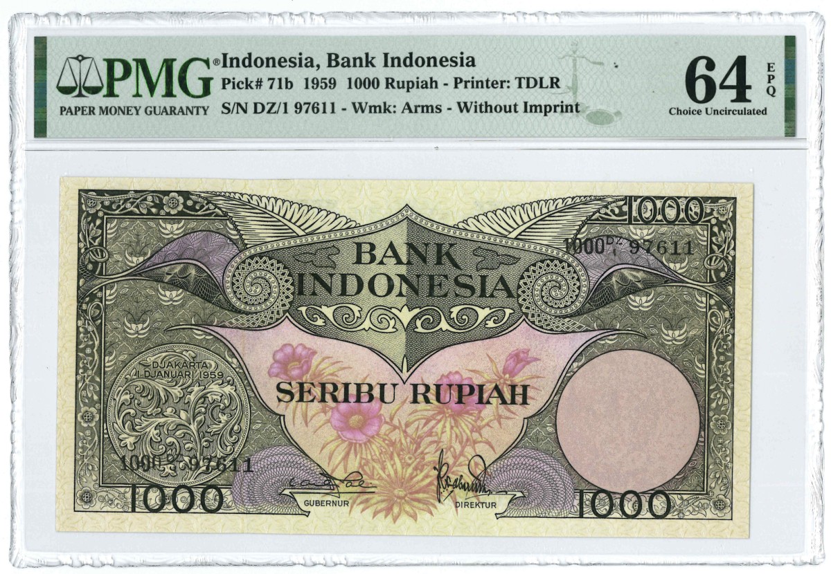 Indonesia. 1000 rupiah. Banknote. Type 1959. - UNC.