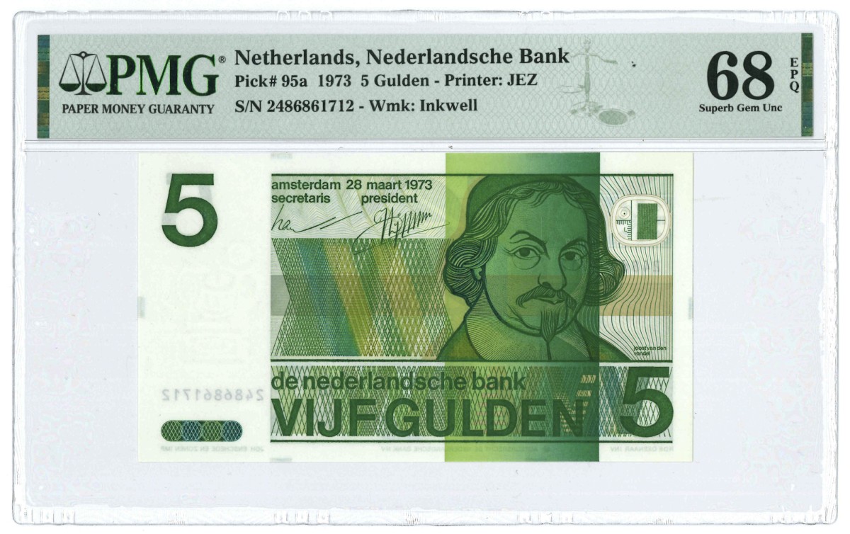 Nederland. 5 gulden. Bankbiljet. Type 1973. Type Vondel II. - UNC.