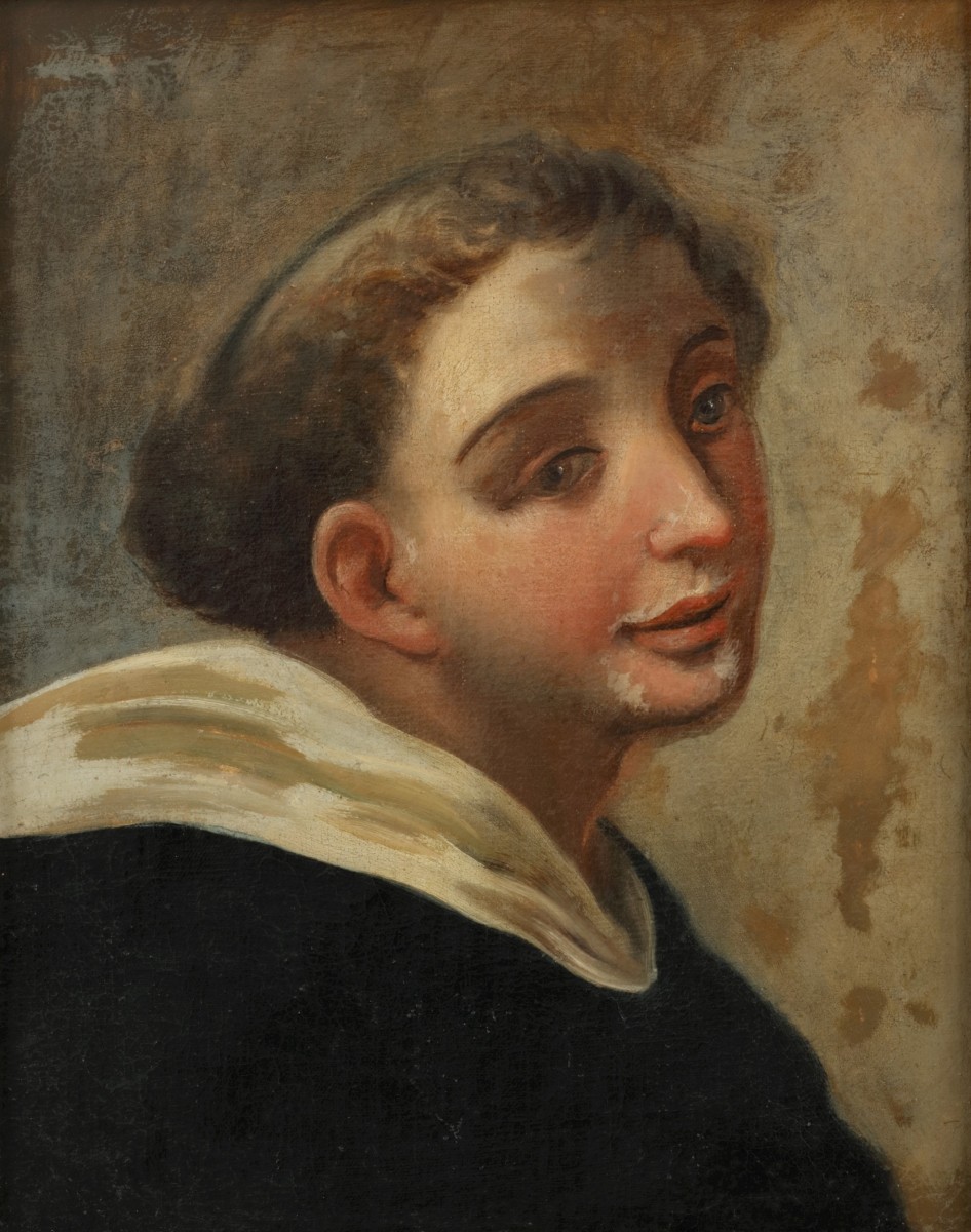 Italiaanse School, ca. 1800. Een portret van een jonge monnik.