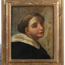 Italiaanse School, ca. 1800. Een portret van een jonge monnik.