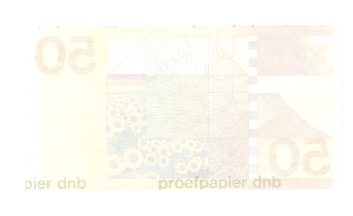 Nederland. 50 gulden. Proefdruk. Type 1982. Type Zonnebloem. - UNC.