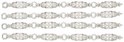 Art deco platina multifunctioneel sautoir / armbanden set bezet met ca. 13.80 ct. diamant en een onyx pampel hanger.