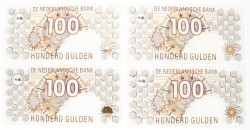 Nederland. 10x 100 gulden. Bankbiljet. Type 1992. Type Steenuil. - Zeer Fraai.