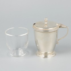 Mosterdpot zilver.