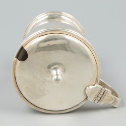 Mosterdpot zilver.