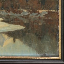 Robert Franz Curry (Boston 1872 - 1945 Riederau am Ammersee, Dui.), Een berglandschap in winter.