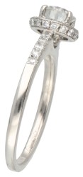 18K Witgouden 'halo' ring bezet met ca. 0.67 ct. diamant.