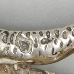 Geboorteschaar ooievaar zilver.