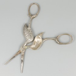 Geboorteschaar ooievaar zilver.