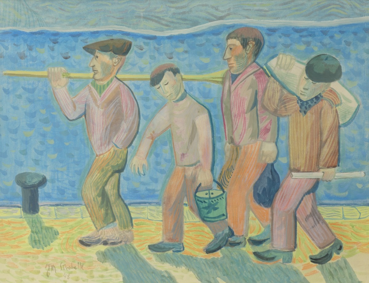 Jean-Marie Strebelle (1916 - 1989), 'L'Equipage' - havenwerkers.