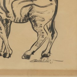 Toegeschreven aan Corneille (Guilaume van Beverloo)( Liège, Belgium 1922 - 2010, Auvers-sur-Oise, France), Een Zebra.
