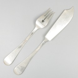 12-delige set visbestek zilver.