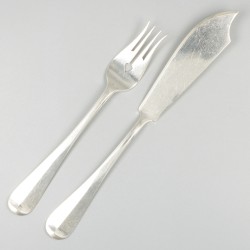 12-delige set visbestek zilver.