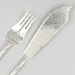 12-delige set visbestek zilver.