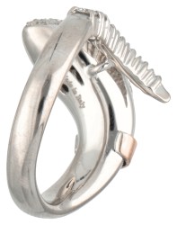 18K Witgouden Damiani designer ring pavé bezet met diamant.