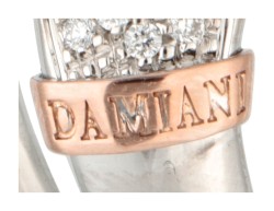 18K Witgouden Damiani designer ring pavé bezet met diamant.