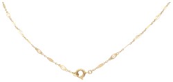 Art Deco 14K geelgouden hanger aan collier met synthetisch saffier.