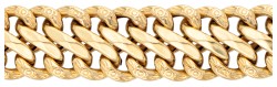 18K Geelgouden gourmet schakelarmband.