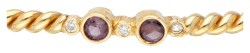 18K Geelgouden demi-torc armband bezet met toermalijn en diamant.