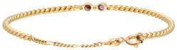18K Geelgouden demi-torc armband bezet met toermalijn en diamant.