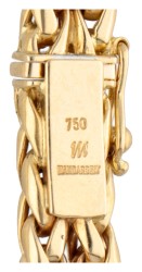 18K Geelgouden dubbel vossenstaart collier met diamant.