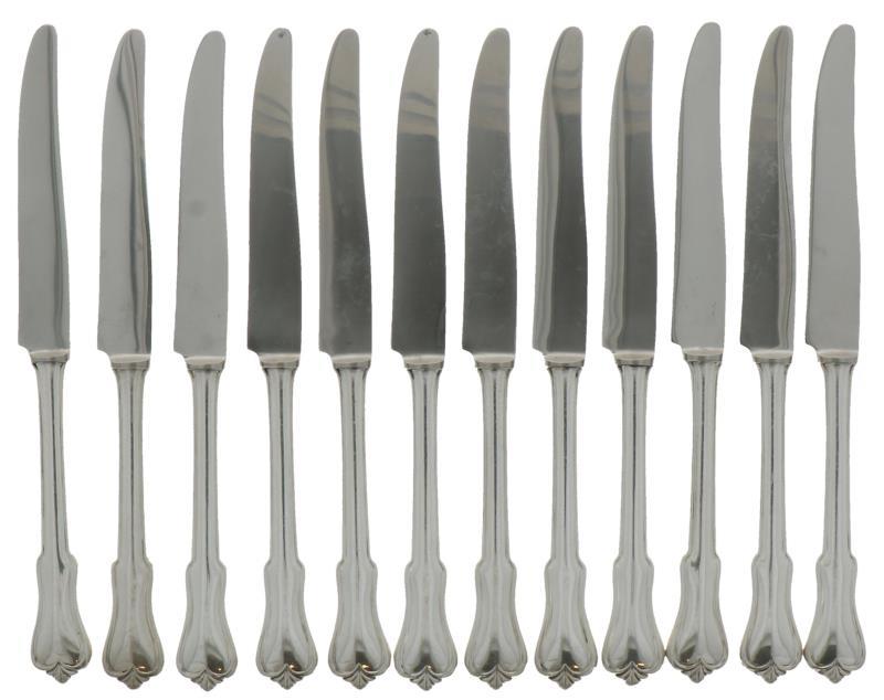 12-delig set fruitmessen zilver.