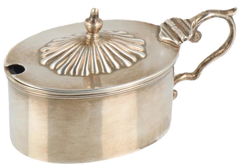 Mosterdpot zilver.