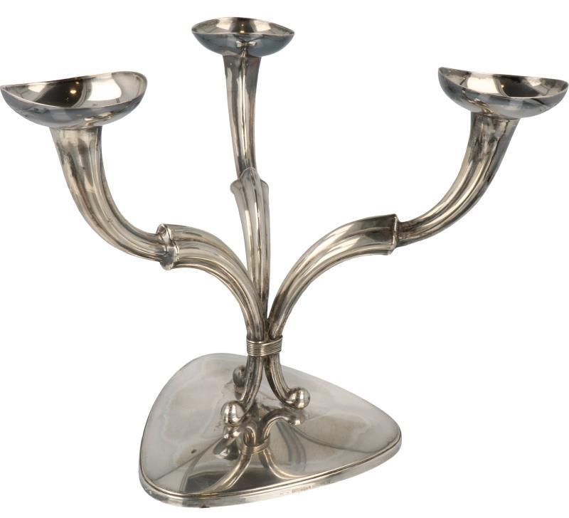 Kandelaar 3-armig zilver.