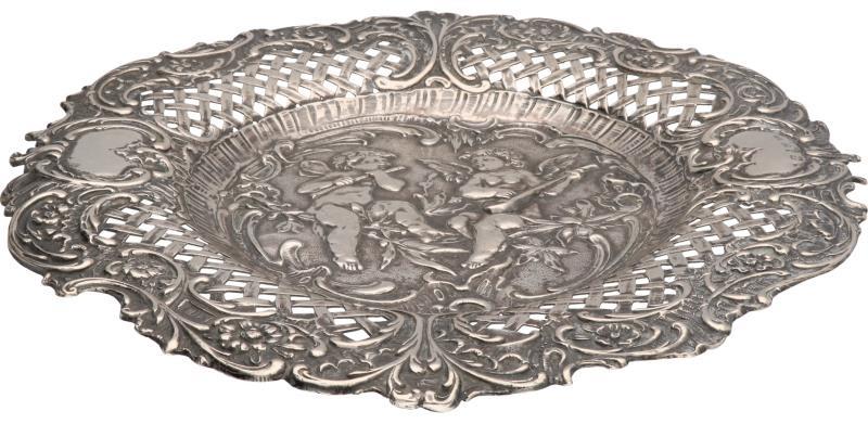 Bonbonmandje zilver.