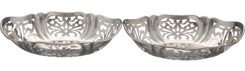 (2) Bonbonmandjes zilver.