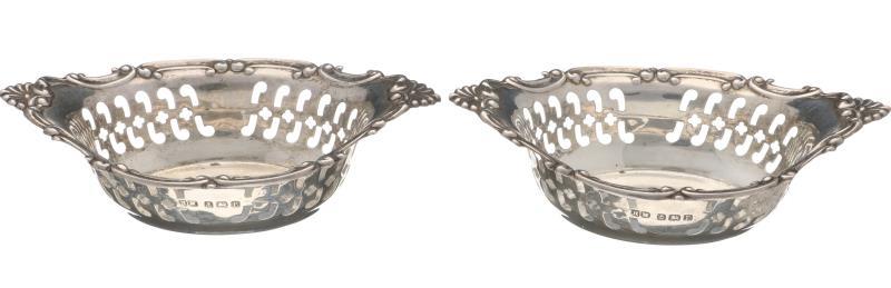 (2) Bonbonmandjes zilver.
