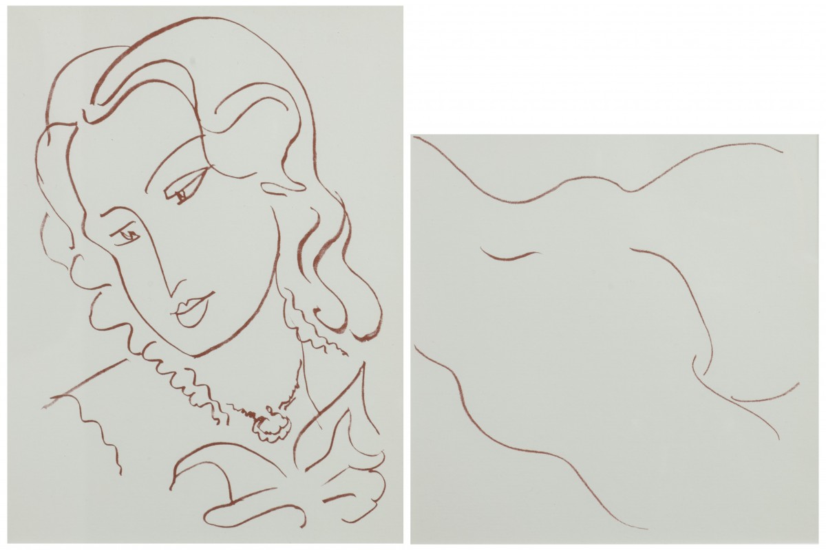 Matisse, Henri (1869-1954) 2x offset litho uit 'Florilege de smours de Ronsard, 2e druk 1974.