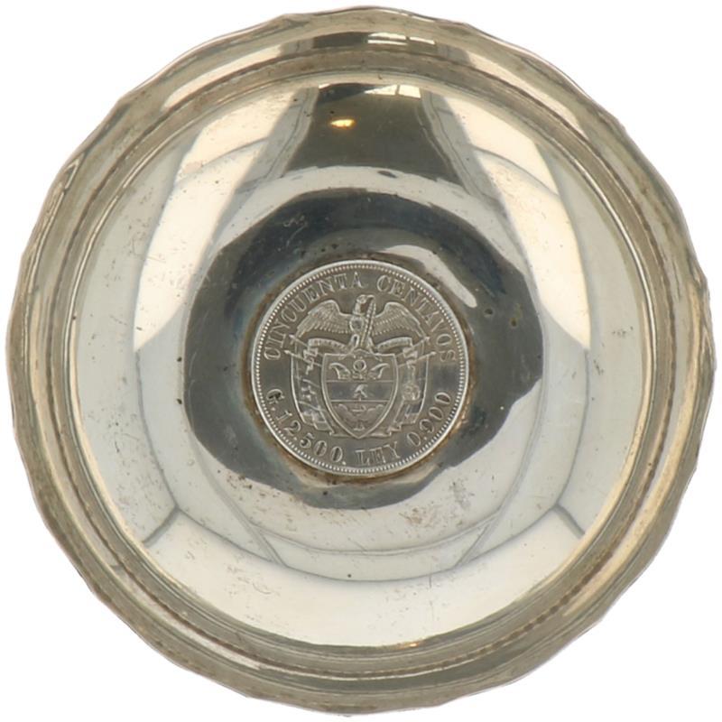 Muntschaaltje zilver.