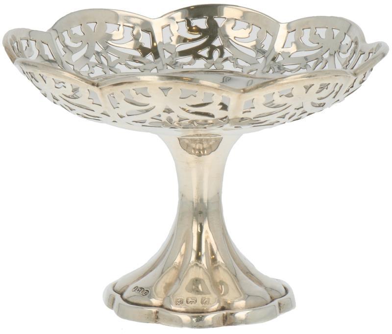 Pastilleschaaltje op voet zilver.