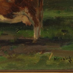 Jef van Jole (Den Haag 1905 - 1961), Koe in een landschap.