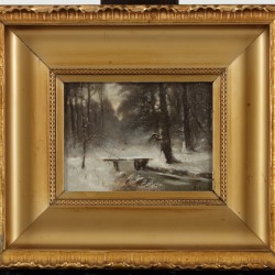 Hollandse School, 20e eeuw. Een boslandschap in winter.