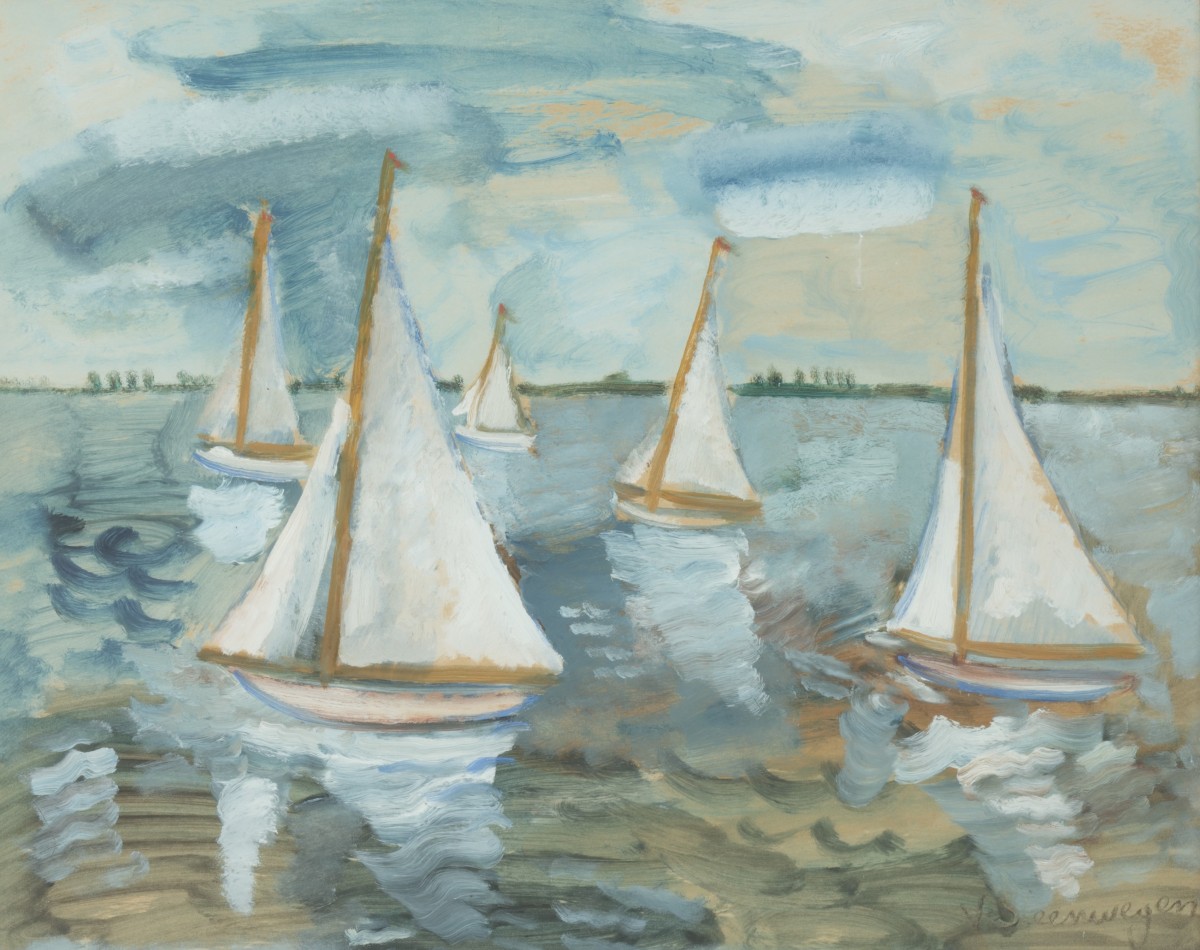 Gust van Steenwegen (Antwerpen 1905 - 1986), Zeilboten op het water.