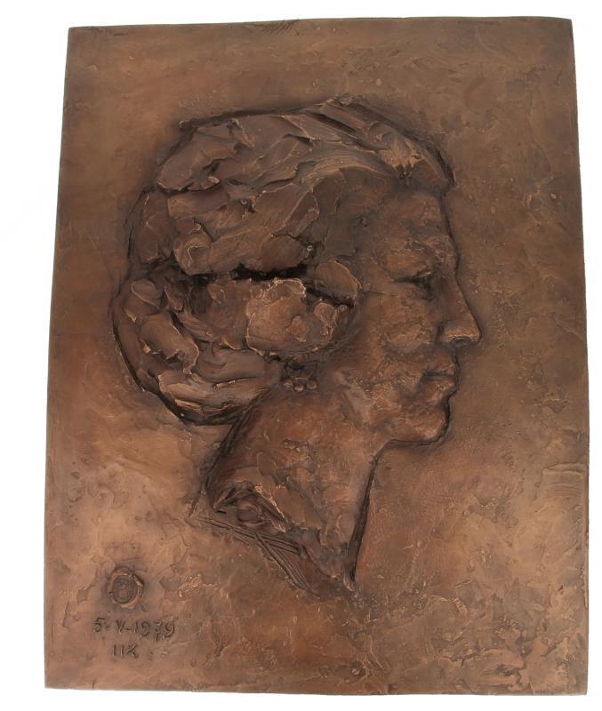 Bronzen plaquette. 