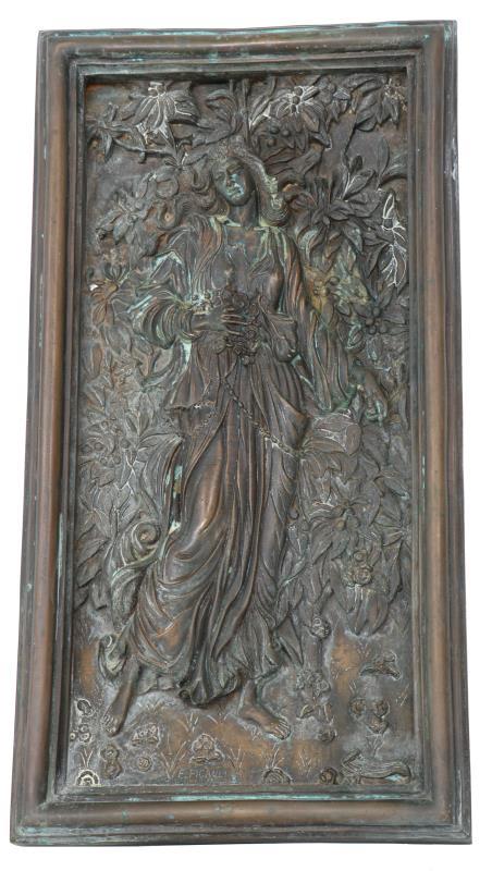 Bronzen plaquette.