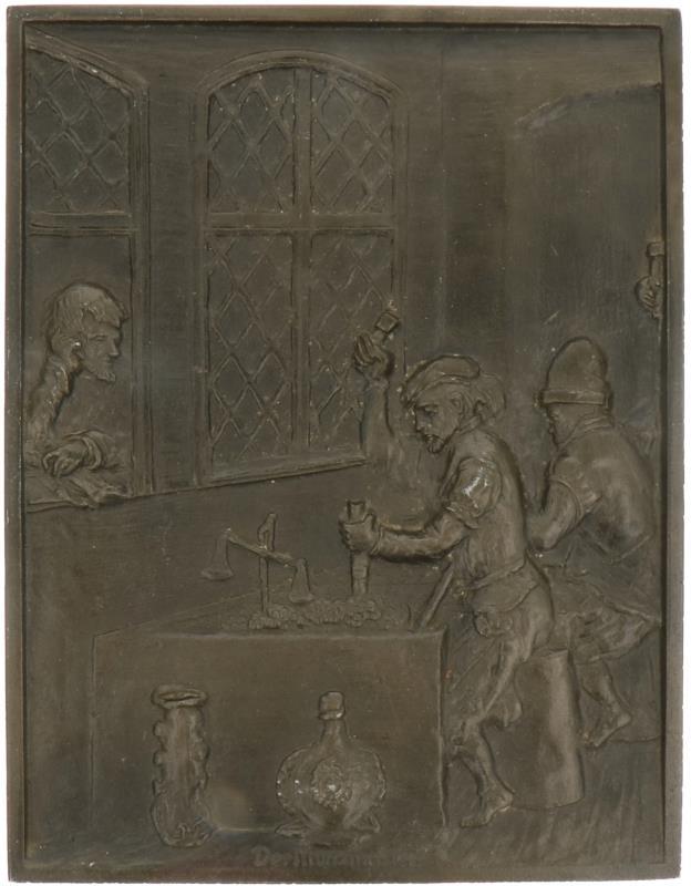 Bronzen plaquette.