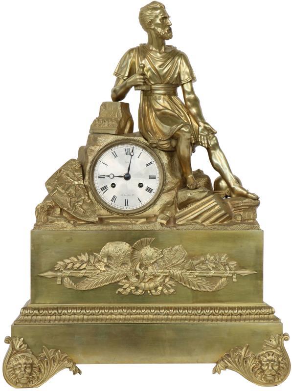 Grote pendule Brons. 