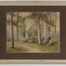 Hollandse School, 20e eeuw. Houtvesters in het bos.