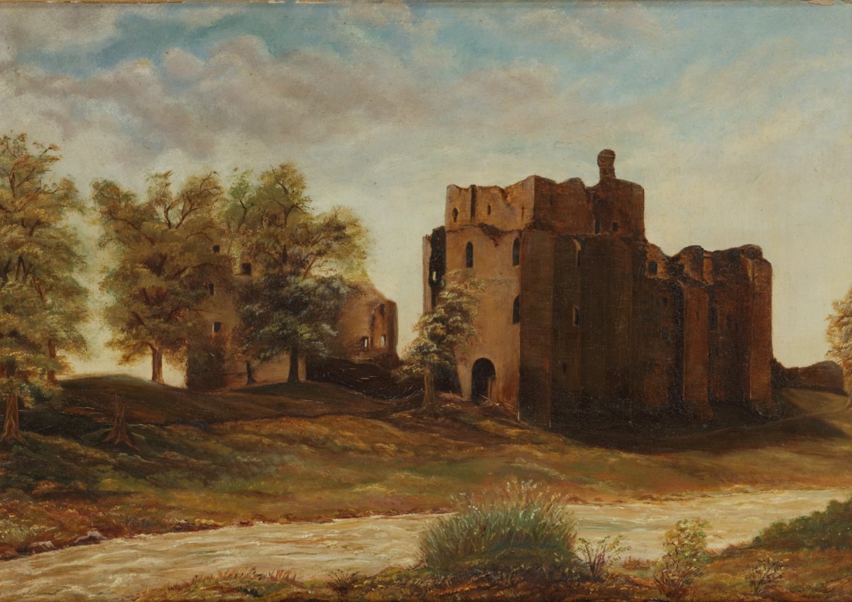 Engelse School, ca. 1900. Gezicht op de ruïne van Brougham Castle, Westmoreland.