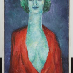 W. Landsman, ca. 1990. Een collectie van drie schilderijen met diverse voorstellingen.