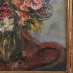gesigneerd 'Merro(w)' - mogelijk Julian Merrow Smith (geb. 1959), Stilleven van bloemen.