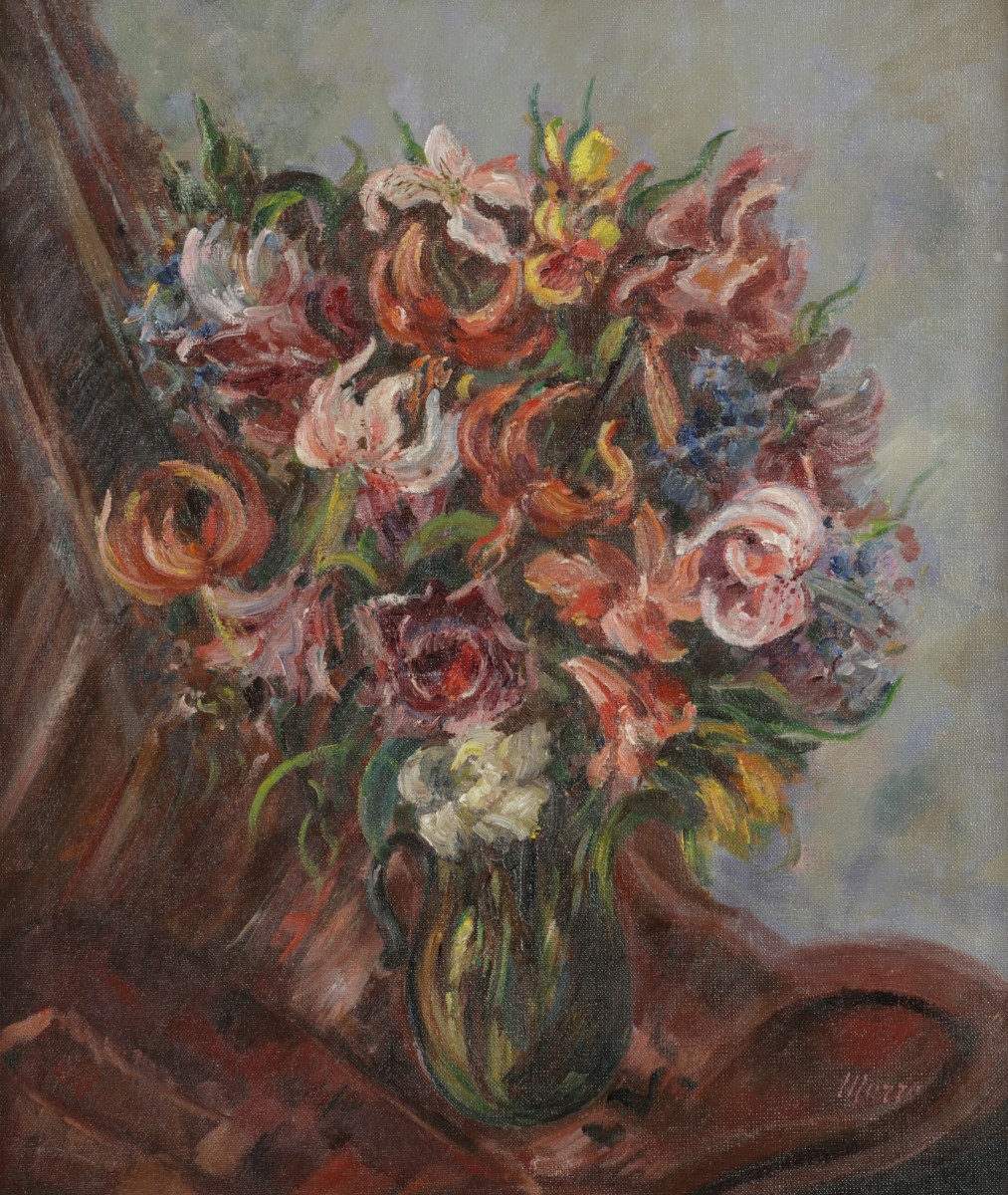 gesigneerd 'Merro(w)' - mogelijk Julian Merrow Smith (geb. 1959), Stilleven van bloemen.