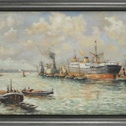 Martin van Beekum (XX), Gezicht in de Rotterdamse haven.